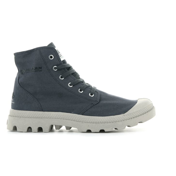 Palladium Pampa Hi Organic II Men\'s Boots Navy | UK N975-HKZ